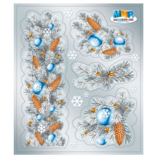 Наклейки, Ёлочки-шишечки, 13*15 см, 10 шт.