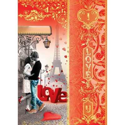 Открытка А4 "Love" париж 