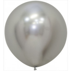 Шар (24''/61 см) Reflex, Зеркальный блеск, Серебро (981), хром, 3 шт. Sempertex