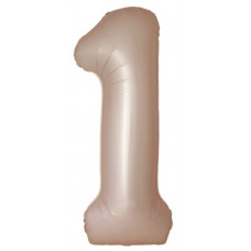Шар (40''/102 см) Цифра, 1 Slim, Звездное Золото, Матовый, 1 шт. Flexmetal