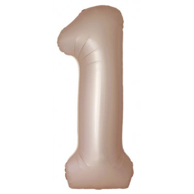 Шар (40''/102 см) Цифра, 1 Slim, Звездное Золото, Матовый, 1 шт. Flexmetal