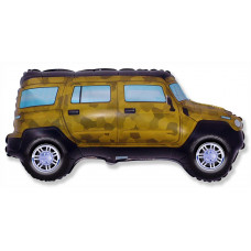 Шар (33''/84 см) Фигура, Внедорожник Джип, Военный, 1 шт. Flexmetal