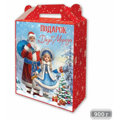 Коробка для конфет, Подарок от Деда Мороза (900 гр.), 25*17 см, 1 шт.