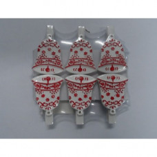 Новогоднее украшение "КОЛОКОЛЬЧИКИ" 9,3*9*1,5см, набор 6 шт.