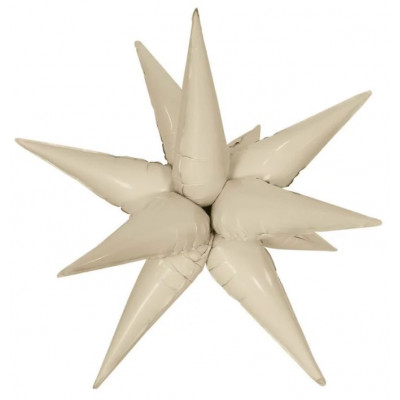 Шар 3D (26''/66 см) Звезда, Составная, Белый песок, Сатин, 1 шт. в уп. Falali