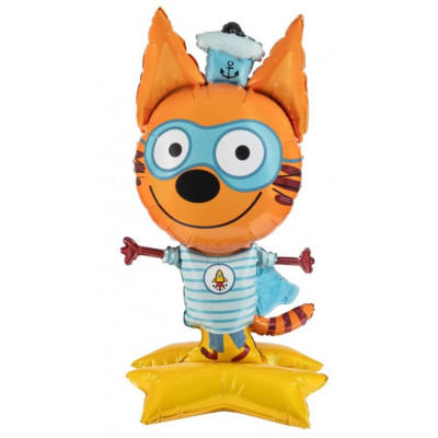 Шар 3D (48''/122 см) Фигура на подставке, Три Кота, Коржик, 1 шт. в уп. Falali