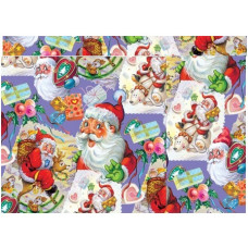 Коробка круг Санта на синем НГ 18*9см, 1шт КР/6