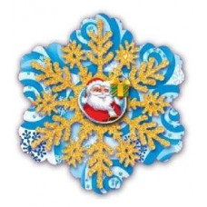 Мини открытка "Санта в снежинке" 20шт 