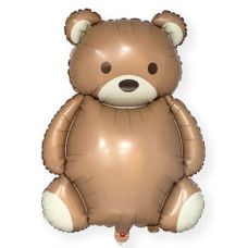 Шар (36''/91 см) Фигура, Мишка, Коричневый, 1 шт. в упак. Весёлая Затея