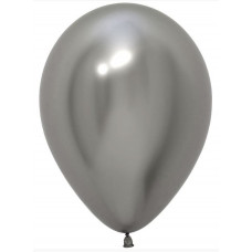 Шар (5''/13 см) Reflex, Зеркальный блеск, Серебро (981), хром, 50 шт. Sempertex