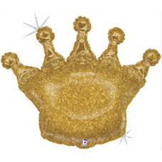 Шар (30''/76 см) Фигура, Корона золотая, Голография, 1 шт. в упак. Grabo