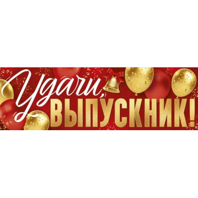 Плакат-полоска, Удачи, выпускник!, 92*29 см, 1 шт. 