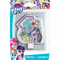 Свеча-цифра "1" "My Little Pony" 8см 