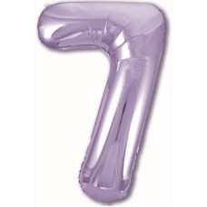 Шар (40''/102 см) Цифра, 7 Slim, Сиреневый, 1 шт. в уп. Agura
