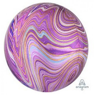 Шар (16''/41 см) Сфера 3D, Мрамор Purple, 1шт. Anagram
