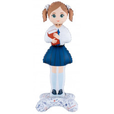 Шар 3D (71''/180 см) Фигура на подставке, Школьница, Ученица Девочка, Сатин, 1 шт. в уп. Falali